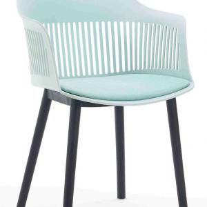2025 New Design Plastic Furniture Dining Chair with a Soft Cushion Hollow Back Garden Chairs Outdoor