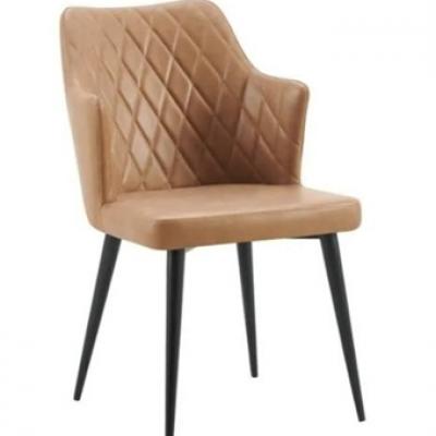 China Nordic Beige Pu Leather Upholstery White Leather Stuhl Arm Dining Chair For Dining Room - Buy Metal Modern Chairs Black And Mustard Geniuin Leather Chair Restaurant dining Chair Metal Leg Velvet